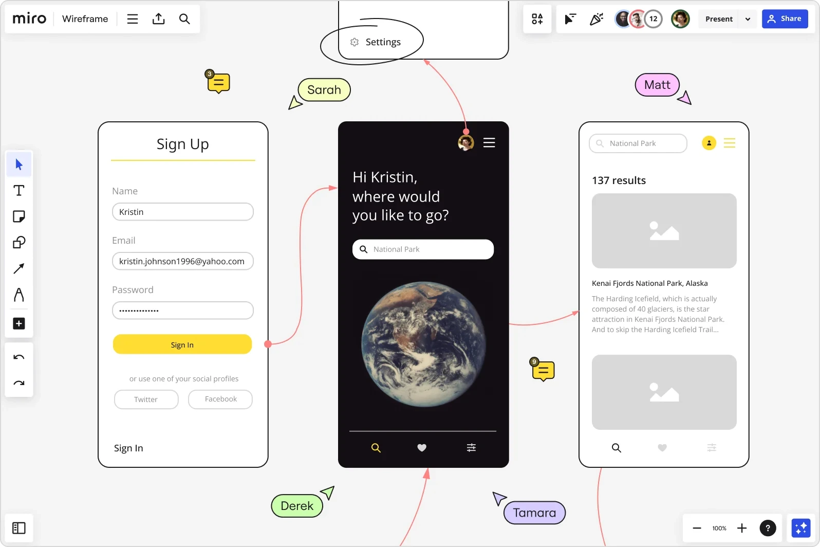 Wireframe example